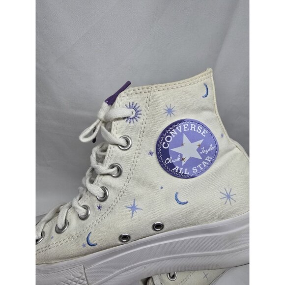 Converse Chuck Taylor All Star Lift Timeless White Embroidery High Platform Sz 7 - Picture 15 of 16